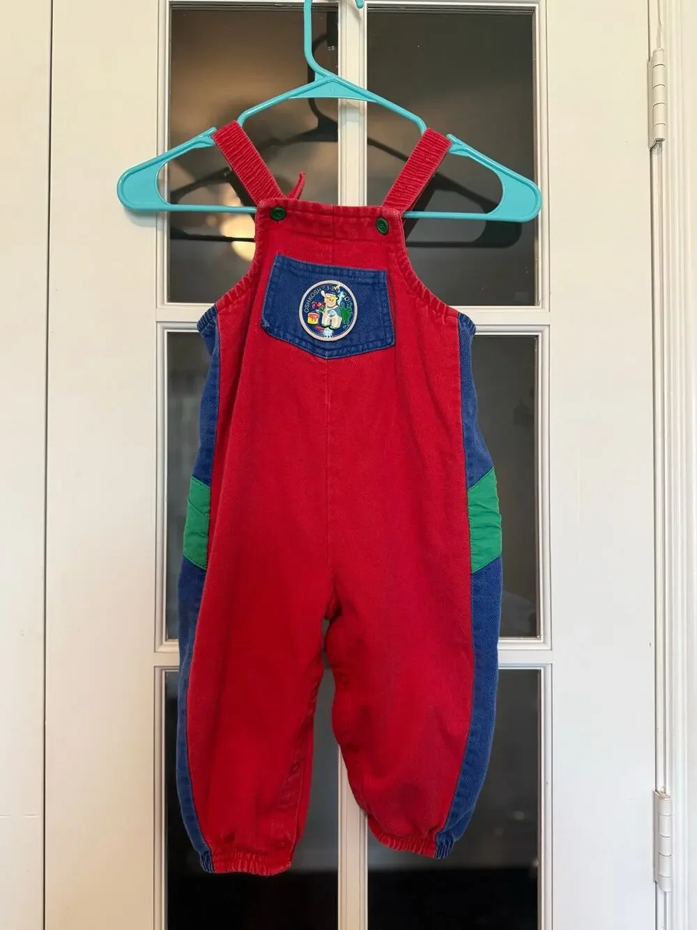 Vintage 1980s/90s OshKosh B’Gosh Colorblock Overalls 3T USA Made